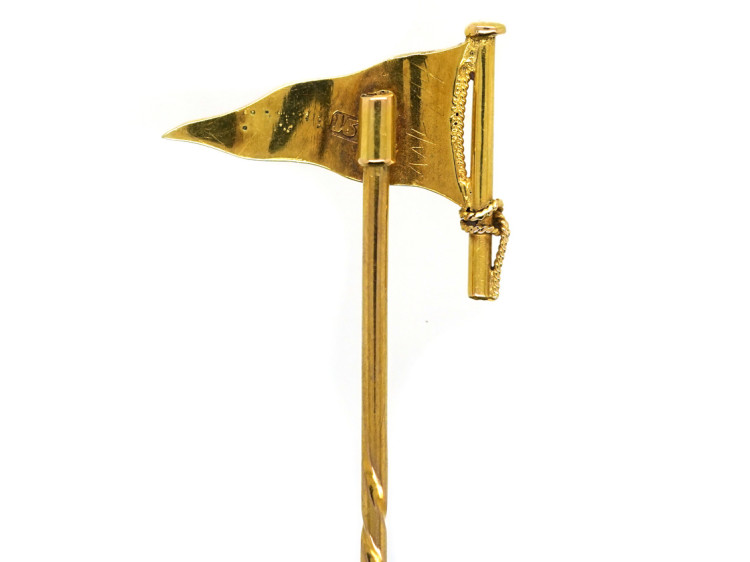 Edwardian 15ct Gold Royal Clyde Yacht Club Burgee Tie Pin
