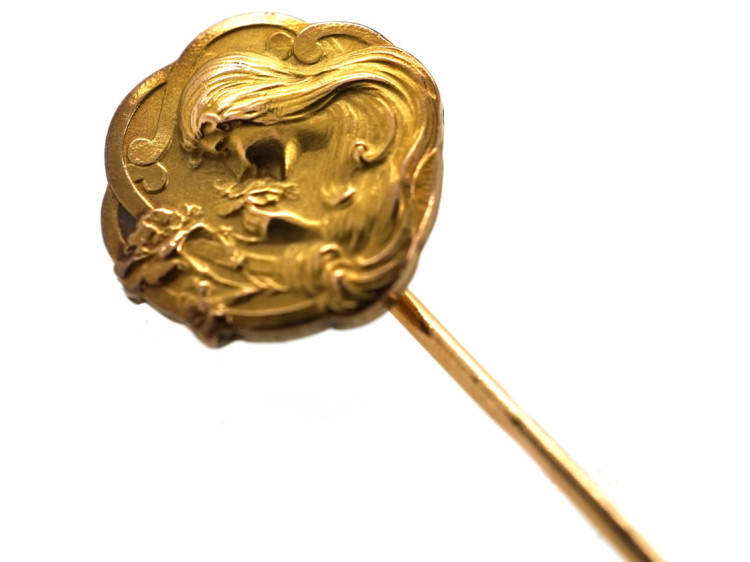Art Nouveau Tie Pin of a Lady
