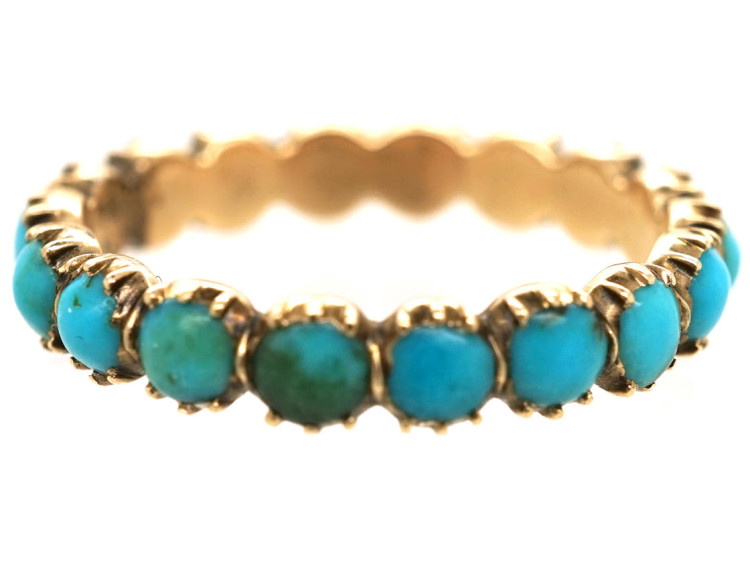 Georgian 15ct Gold & Turquoise Eternity Ring