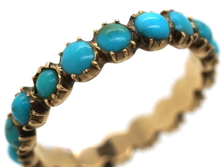 Georgian 15ct Gold & Turquoise Eternity Ring