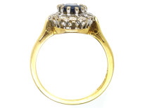 18ct Gold, Sapphire & Diamond Oval Cluster Ring