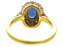 18ct Gold, Sapphire & Diamond Oval Cluster Ring