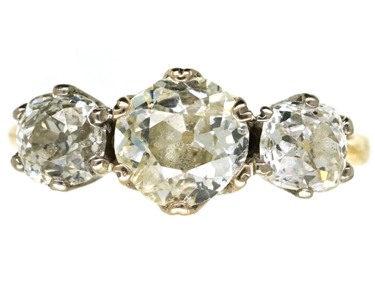 18ct White & Yellow Gold Three Stone Diamond Ring