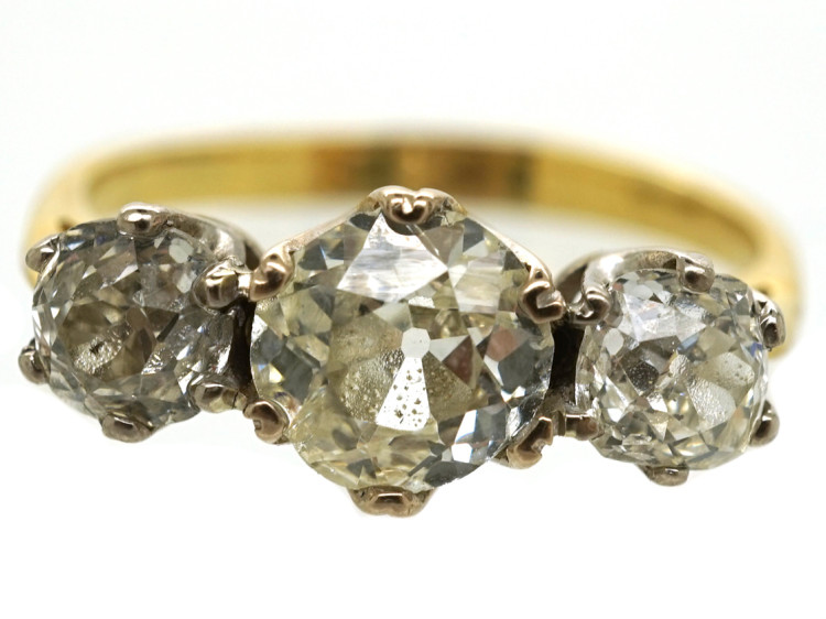 18ct White & Yellow Gold Three Stone Diamond Ring