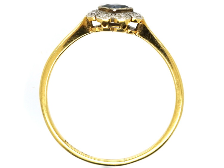Art Deco 18ct Gold, Platinum, Sapphire & Diamond Ring