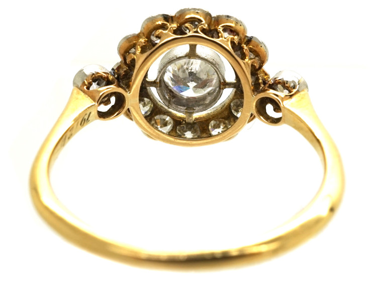 Edwardian 18ct Gold, Platinum & Diamond Target Ring