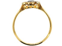 Art Deco 18ct Gold, Platinum, Sapphire & Diamond Square Ring