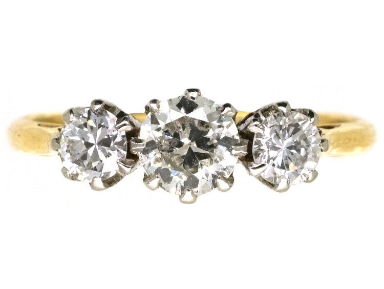 18ct Gold, Three Stone Diamond Ring