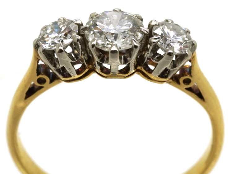 18ct Gold, Three Stone Diamond Ring