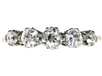 18ct Gold, Platinum Five Stone Diamond Ring