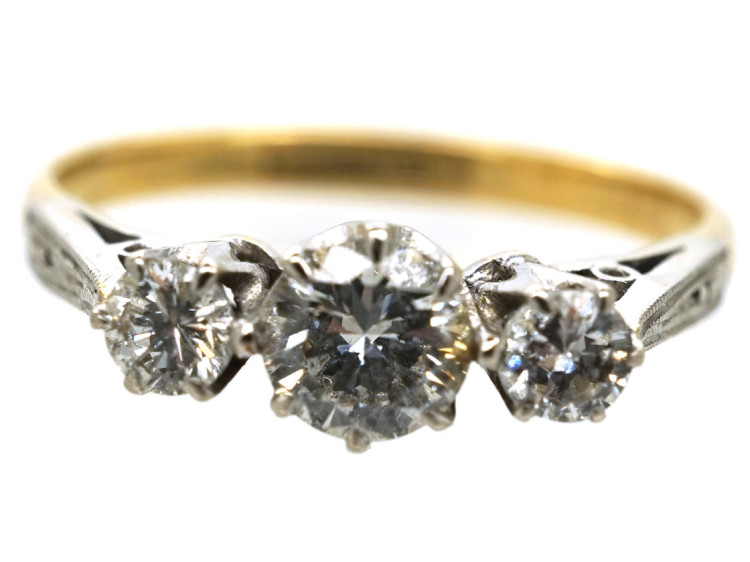 18ct & Platinum, Three Stone Diamond Ring