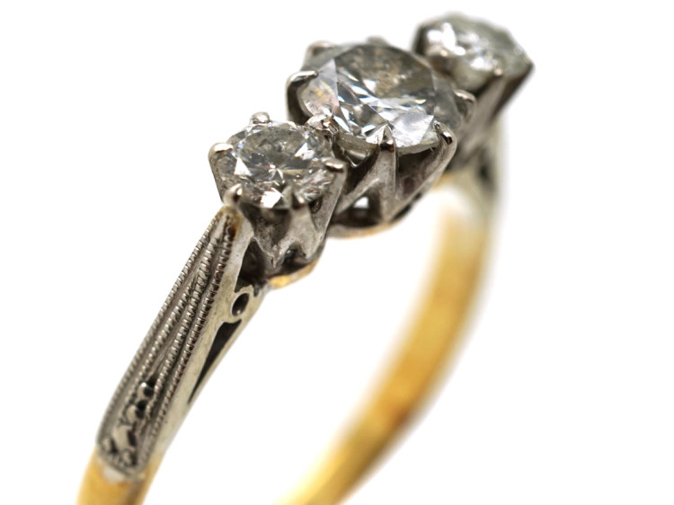 18ct & Platinum, Three Stone Diamond Ring
