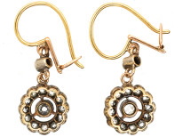 Edwardian Diamond Cluster Drop Earrings