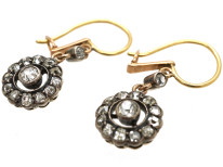 Edwardian Diamond Cluster Drop Earrings