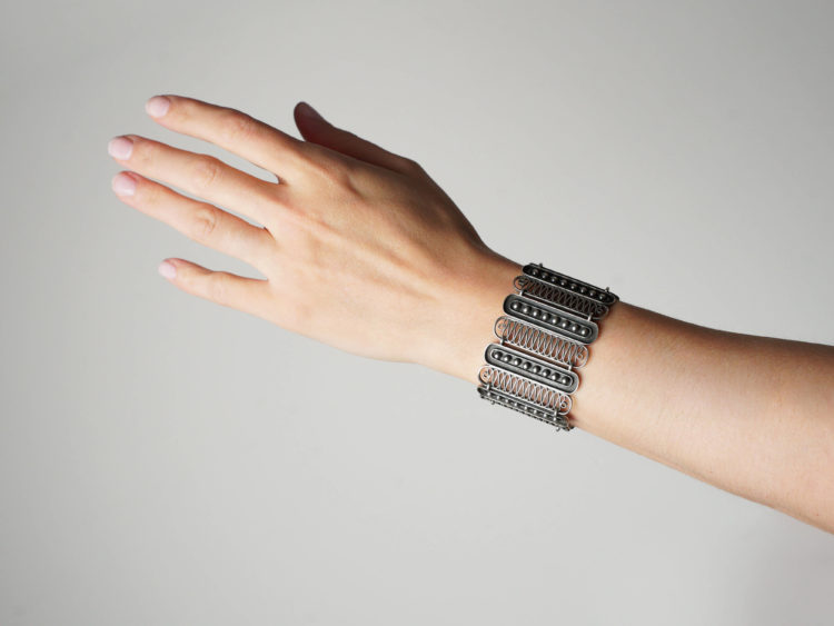 Art Deco Wide Silver Bracelet