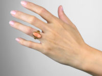 Art Nouveau Gold & Carved Coral Egyptian Revival Ring