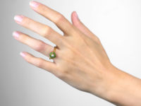 Edwardian 18ct Gold, Green Garnet & Natural Pearl Ring