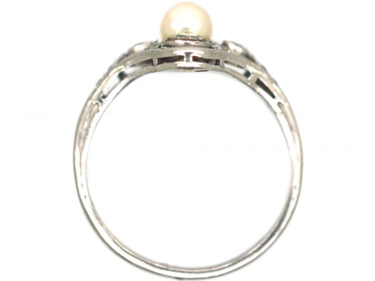 Edwardian Diamond & Natural Pearl Ring