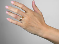 Victorian 18ct Gold & Three Stone Diamond Gypsy Ring