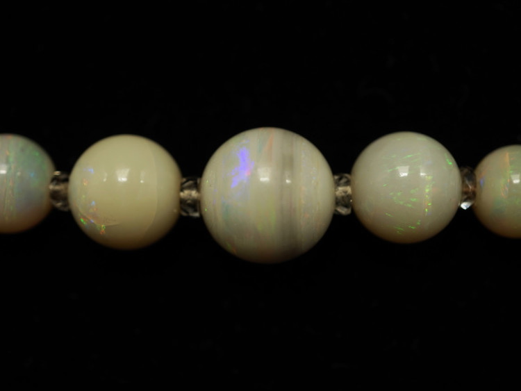 Opal bead & Rock Crystal Necklace