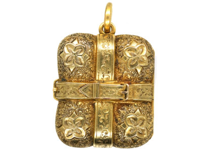 Victorian 15ct Gold Buckle Design Rectangular Locket