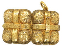 Victorian 15ct Gold Buckle Design Rectangular Locket