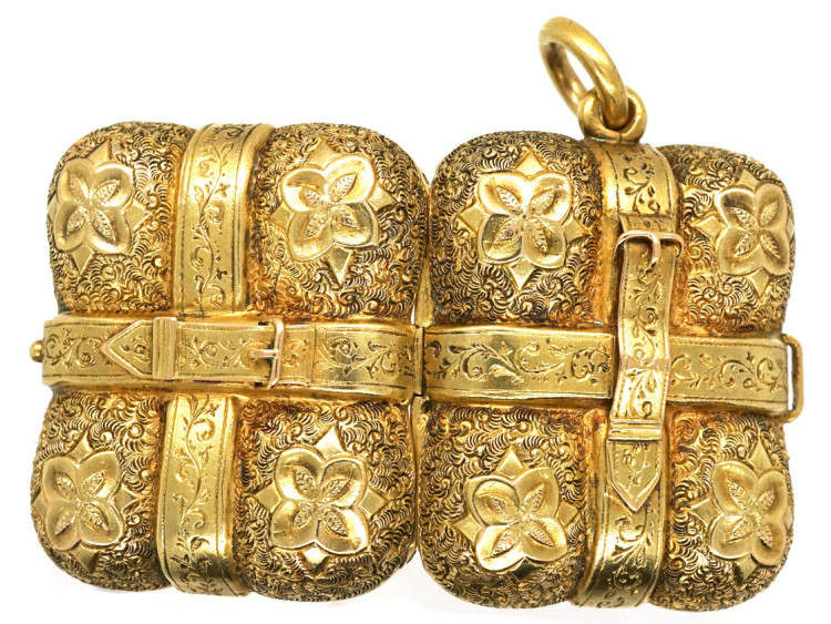Victorian 15ct Gold Buckle Design Rectangular Locket