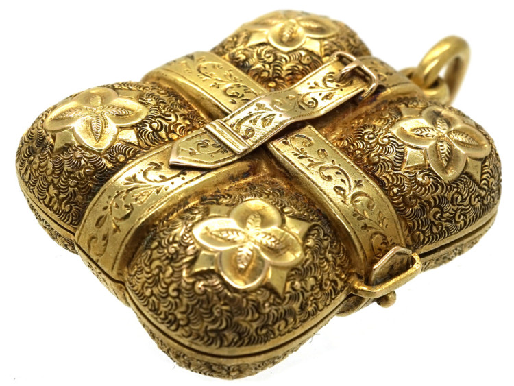 Victorian 15ct Gold Buckle Design Rectangular Locket