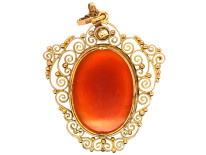 14ct Gold Classical Pendant of a Ladies Head