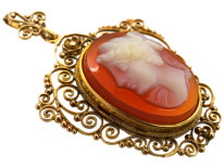 14ct Gold Classical Pendant of a Ladies Head