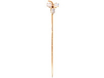 Edwardian 14ct Gold Three Opal & Ruby Tie Pin