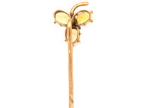 Edwardian 14ct Gold Three Opal & Ruby Tie Pin