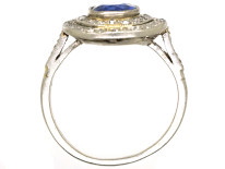 Edwardian Platinum, Sapphire & Diamond Oval Ring