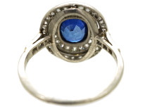 Edwardian Platinum, Sapphire & Diamond Oval Ring