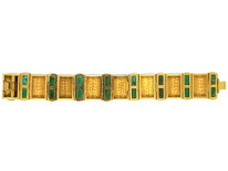 Art Deco 18ct Gold & Turquoise Bracelet