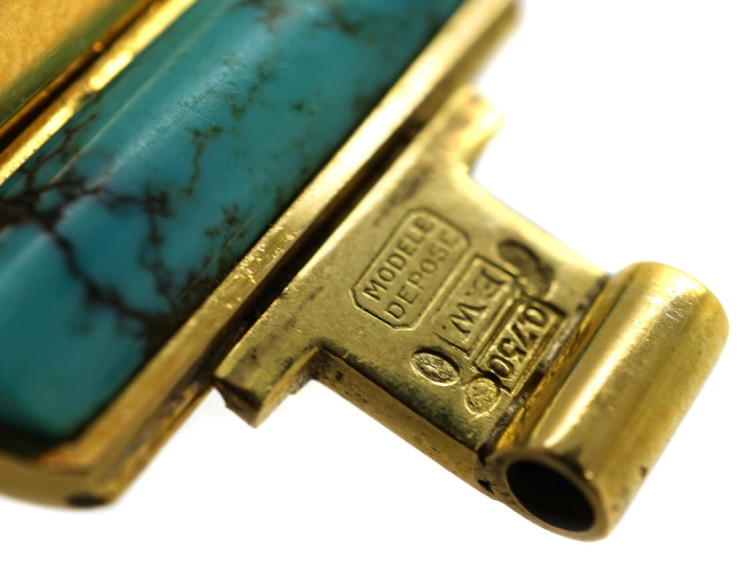 Art Deco 18ct Gold & Turquoise Bracelet