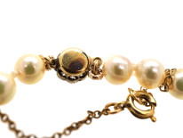 Pearl Necklace with Diamond Cluster Clasp