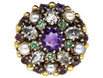 Gold & Silver Multi Gem Ring by Dore Nossiter