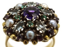 Gold & Silver Multi Gem Ring by Dore Nossiter