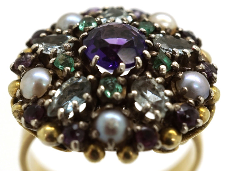 Gold & Silver Multi Gem Ring by Dore Nossiter