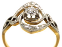 Art Nouveau 18ct Gold, Platinum & Diamond Ring