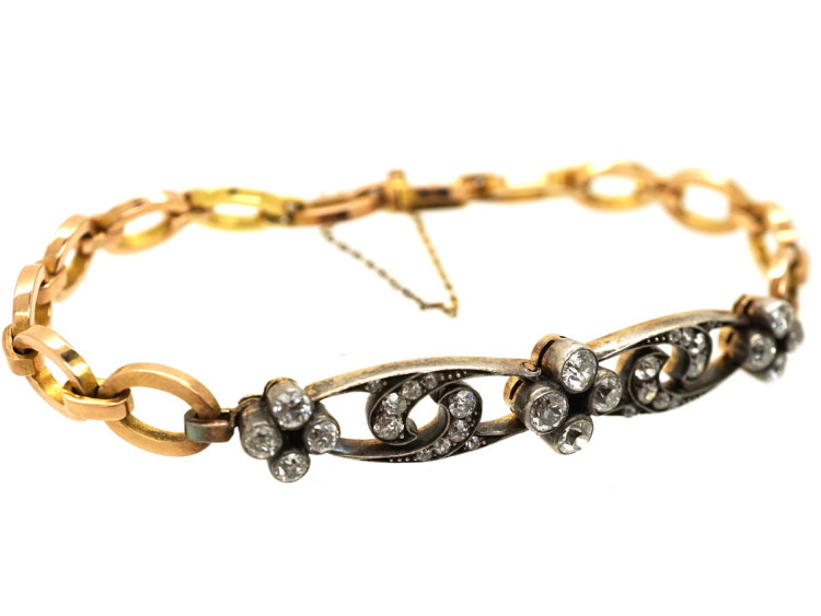 Edwardian 18ct Gold & Diamond Bracelet