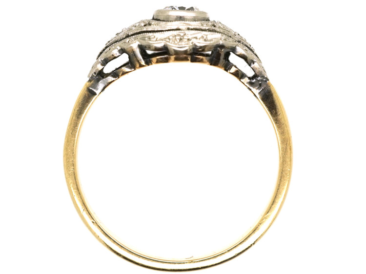 Art Deco 18ct Gold, & Platinum Diamond Ring