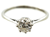 18ct White Gold & Platinum, Half Carat Diamond Solitaire Ring