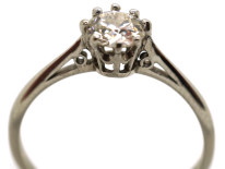 18ct White Gold & Platinum, Half Carat Diamond Solitaire Ring
