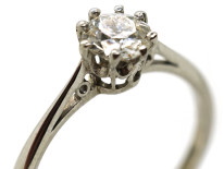 18ct White Gold & Platinum, Half Carat Diamond Solitaire Ring