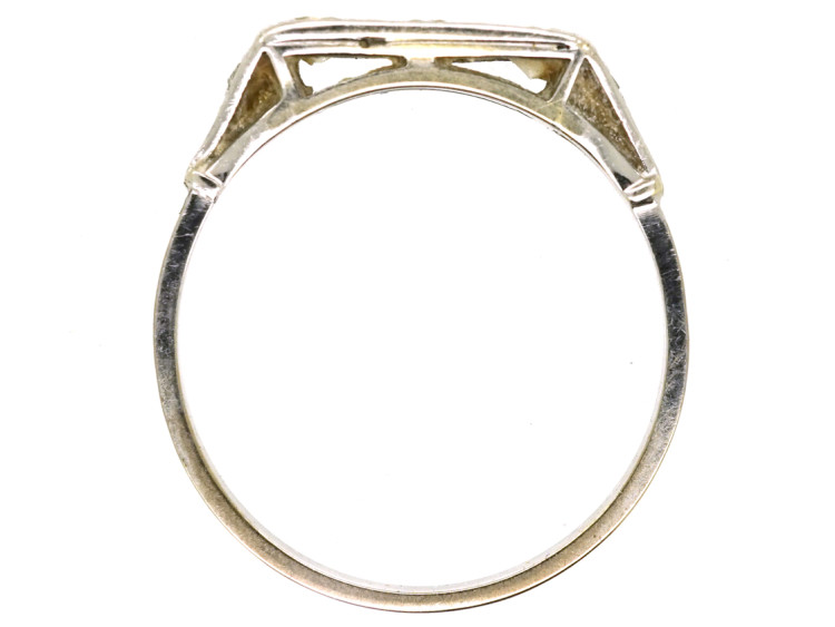 Art Deco 14ct White Gold Three Stone Diamond Ring