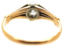 Art Deco 18ct Gold Diamond Solitaire Ring With Pierced Shoulders