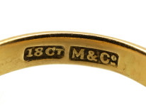 Victorian 18ct Gold & Three Stone Diamond Gypsy Ring