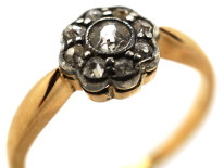 Edwardian 18ct Gold, Platinum &ampDiamond Set Daisy Ring